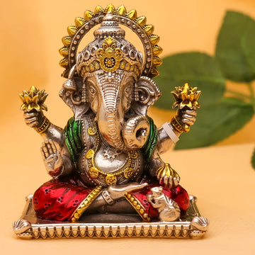 Antique silver lord ganesh idol